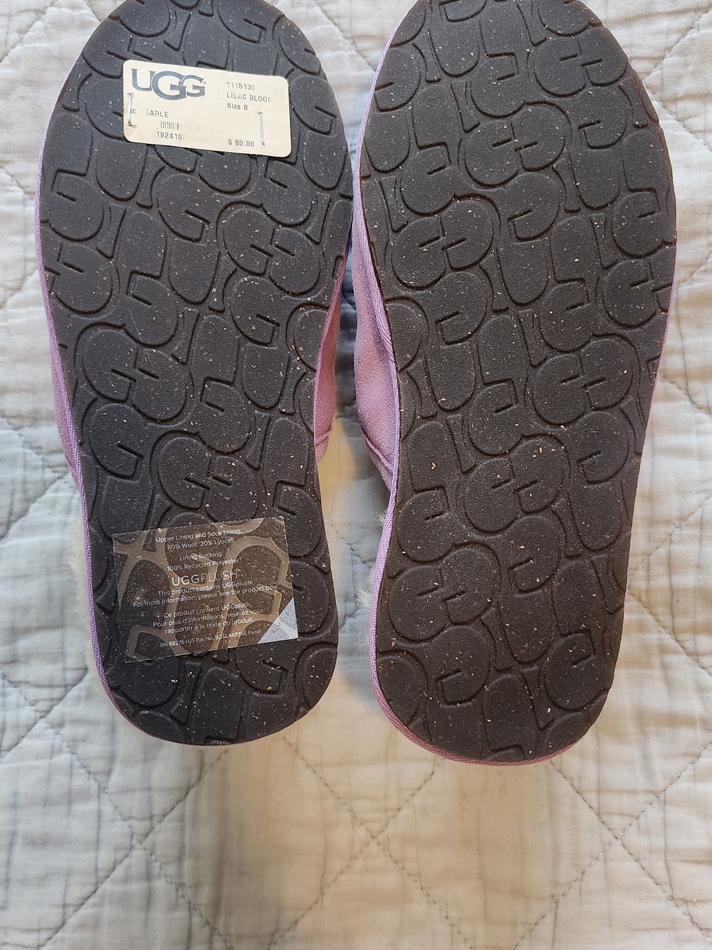 UGG Scuffette Women's Lavender Suede Shearling Slippers - Picture 7 of 9